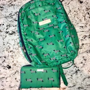 Jujube green Coney Island backpack & wallet